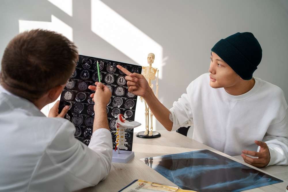 Doctor providing healthcare consultation